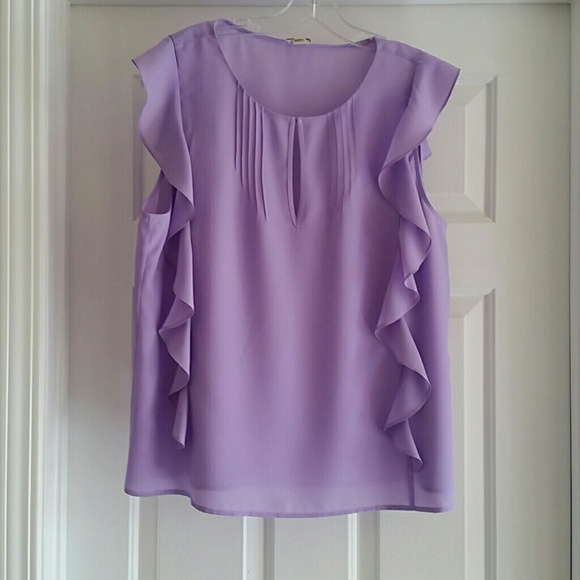lavender ruffle top